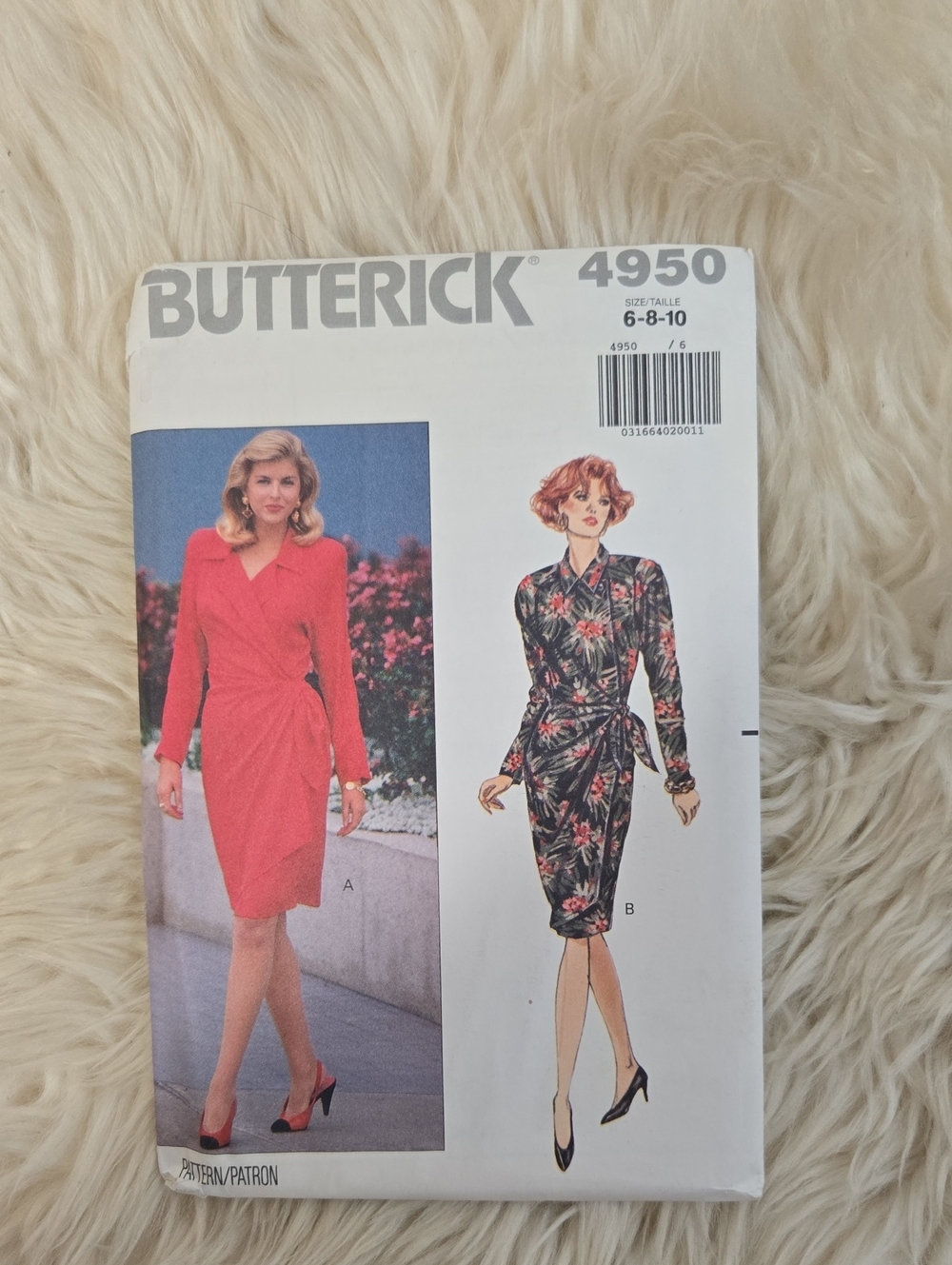 Butterick Vintage Double Wrap Dress Sewing Pattern 4950